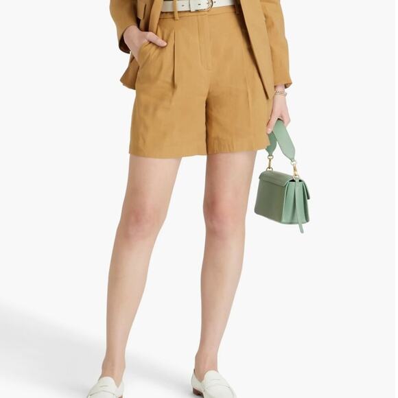 Veronica Beard Noemi Shorts | Desert Khaki Linen Blend | Size 6 | NWT $348 - Picture 1 of 14
